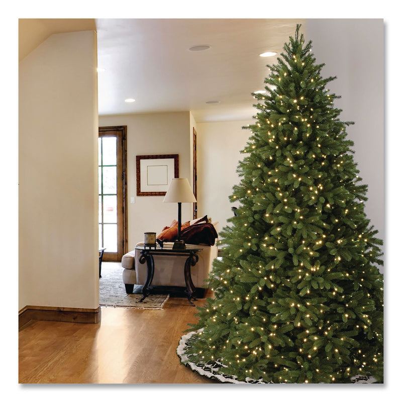 National Tree Company® Pre-Lit Grande Fir Pencil Slim Tree, 78" x 78" x 108", Green Tree, Green Tree Stand (NTTPEJF130090) Each