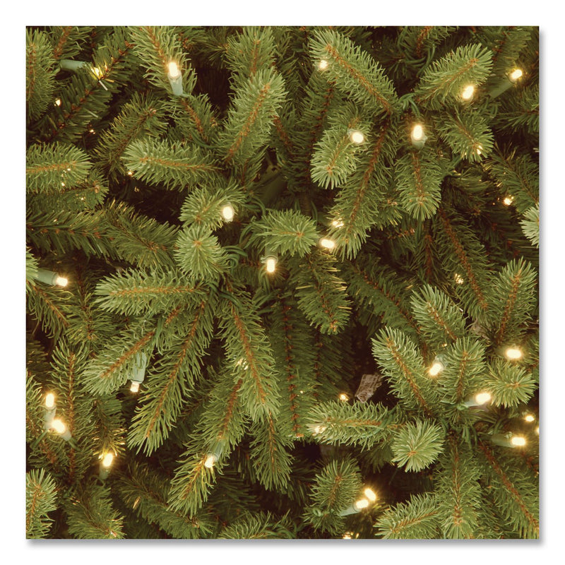 National Tree Company® Pre-Lit Grande Fir Pencil Slim Tree, 78" x 78" x 108", Green Tree, Green Tree Stand (NTTPEJF130090) Each