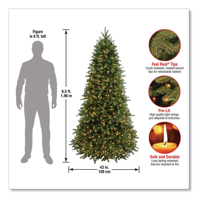 National Tree Company® Pre-Lit Jersey Fraser Fir Slim Tree, 43" x 43" x 78", Green Tree, Green Tree Stand (NTTPEJF130465) Each