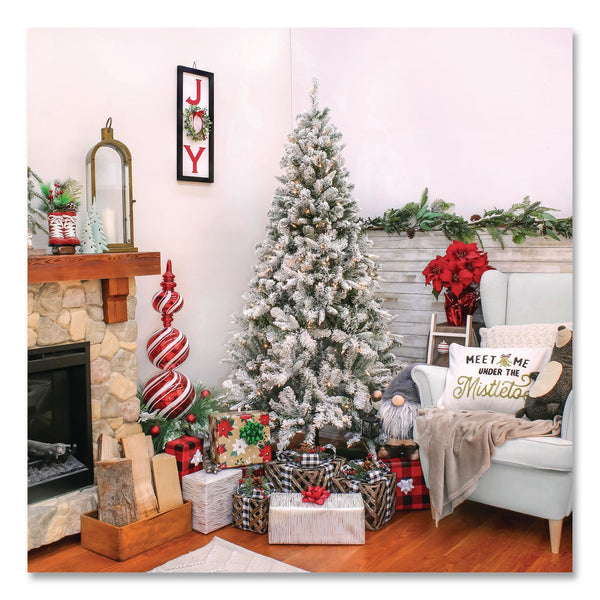 National Tree Company® Pre-Lit Snowy Mixed Pine Tree, 44" x 44" x 78", Green Tree, Green Tree Stand (NTTPEMX230265F) Each