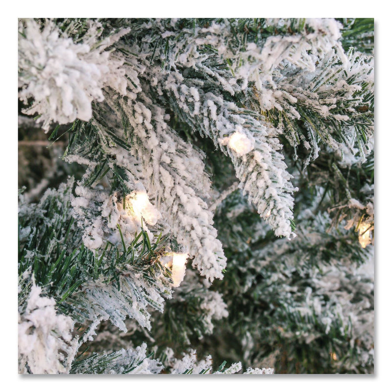 National Tree Company® Pre-Lit Snowy Mixed Pine Tree, 44" x 44" x 78", Green Tree, Green Tree Stand (NTTPEMX230265F) Each