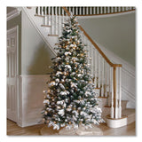 National Tree Company® Pre-Lit Snowy Everest Fir, 64" x 64" x 108", Green Tree, Green Tree Stand (NTTPEV331190) Each