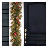 National Tree Company® Pre-Lit Wintry Pine Garland, AC Powered, Clear Incandescent Lights, 108" Long, Green (NTTPEWT3009B1) Each