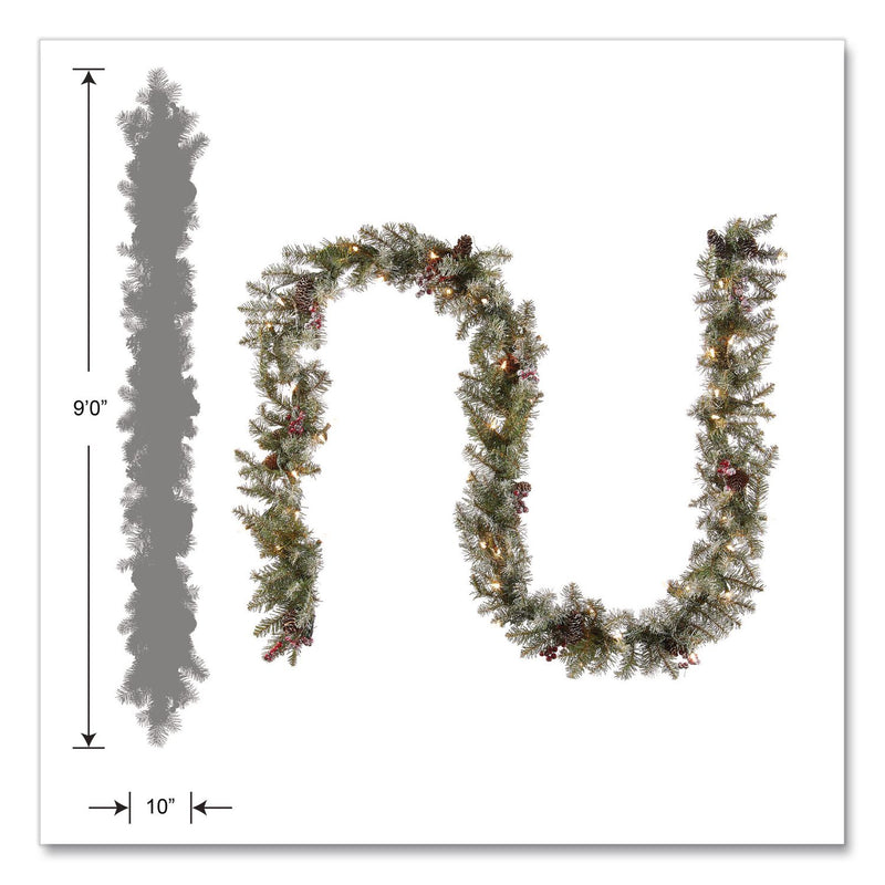 National Tree Company® Pre-Lit Dunhill Fir Garland, AC Powered, Clear Incandescent Lights, 108" Long, Green (NTTDUF3009A1) Each