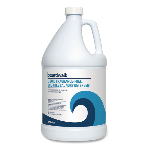 Boardwalk® Liquid Fragrance-Free, Dye-Free Laundry Detergent, Unscented, 1 gal Bottle, 4/Carton (BWK4850) Case of 4