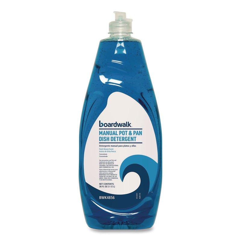 Boardwalk® Manual Pot and Pan Dish Detergent, Fresh Breeze Scent, 38 oz Bottle, 8/Carton (BWK4856) Case of 8