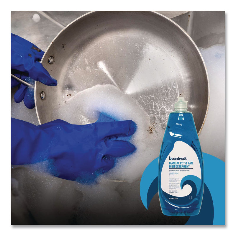 Boardwalk® Manual Pot and Pan Dish Detergent, Fresh Breeze Scent, 38 oz Bottle, 8/Carton (BWK4856) Case of 8