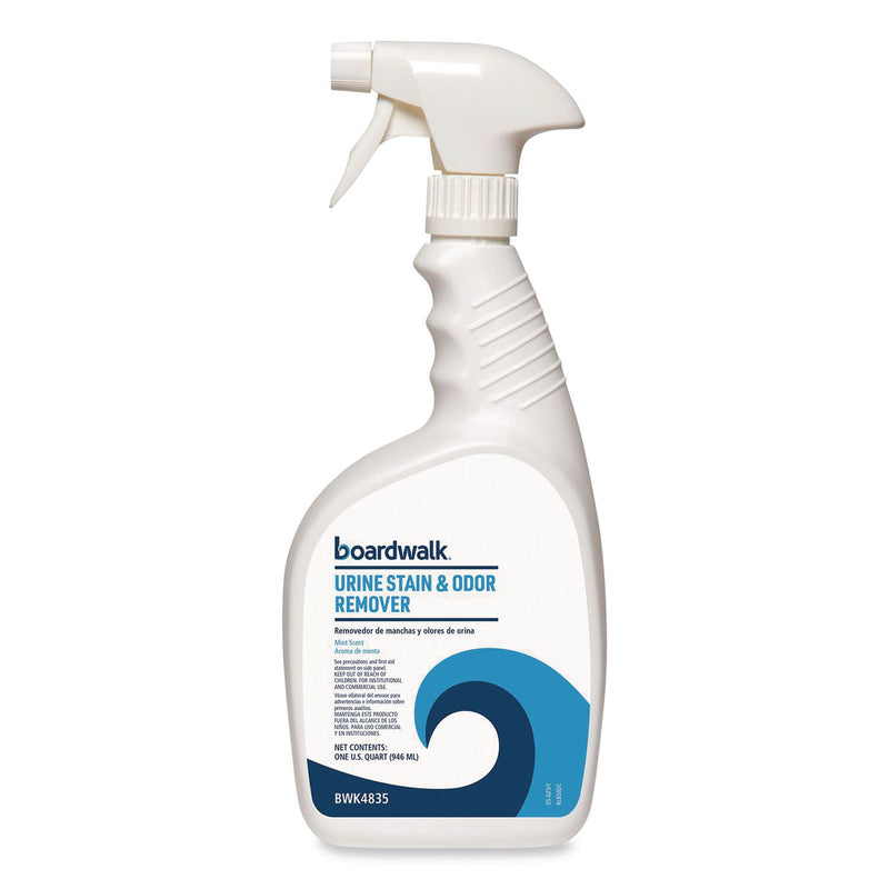 Boardwalk® Urine Stain and Odor Remover, Fresh Mint Scent, 32 oz, 12/Carton (BWK4835) Case of 12