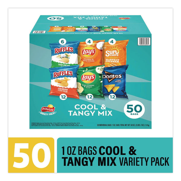Frito-Lay Cool and Tangy Mix Variety Pack, Assorted Flavors, 1 oz Bags, 50 Bags/Carton (GRR22002669) Case of 50