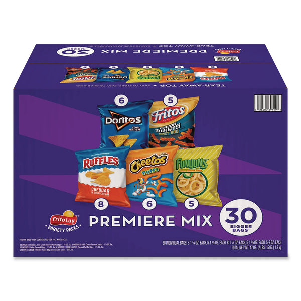 Frito-Lay Premiere Mix Variety Pack, Assorted Flavors, Assorted Sizes, 30 Bags/Carton (GRR22002670) Case of 30