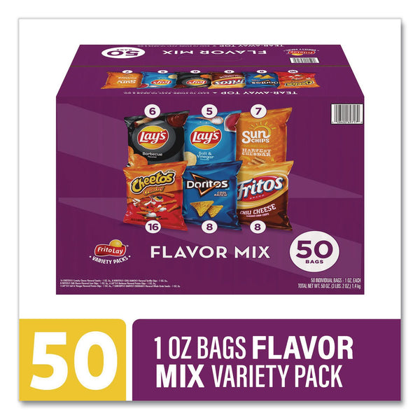 Frito-Lay Flavor Mix Variety Pack, Assorted Flavors, 1 oz Bag, 50 Bags/Carton (GRR22002671) Case of 50