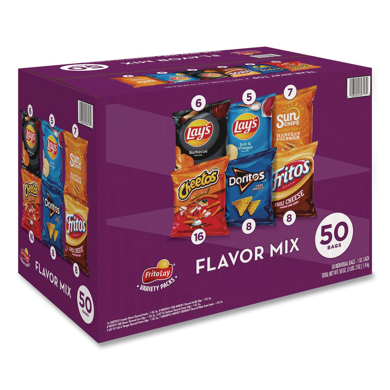 Frito-Lay Flavor Mix Variety Pack, Assorted Flavors, 1 oz Bag, 50 Bags/Carton (GRR22002671) Case of 50