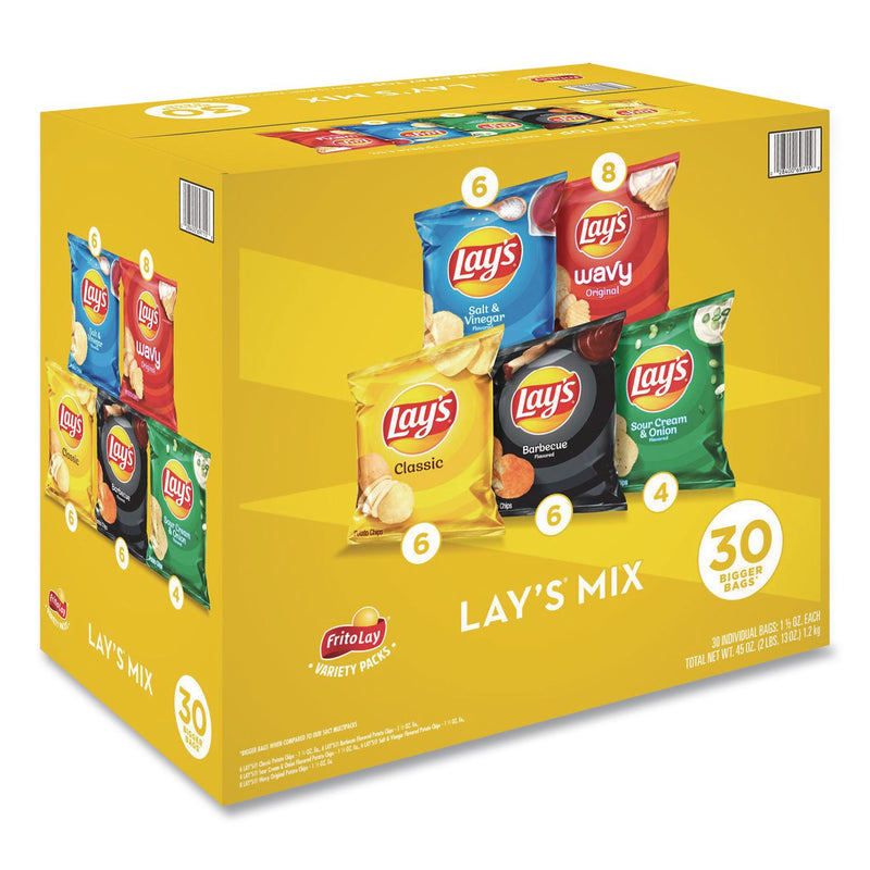 Frito-Lay Potato Chip Variety Mix, Assorted Flavors, 1.5 oz Bag, 30 Bags/Carton (GRR22002672) Case of 30