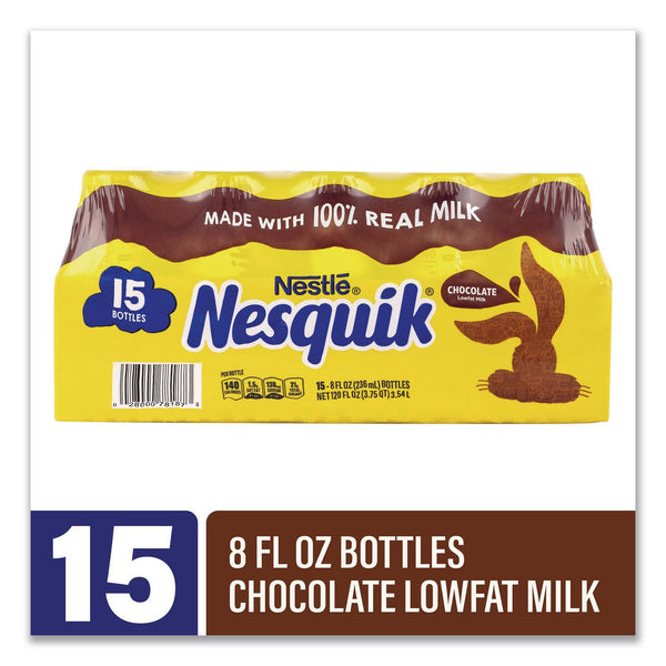 Nestlé® Nesquik Chocolate Lowfat Milk, 8 oz Bottle, 15/Carton (GRR22002681) Case of 15