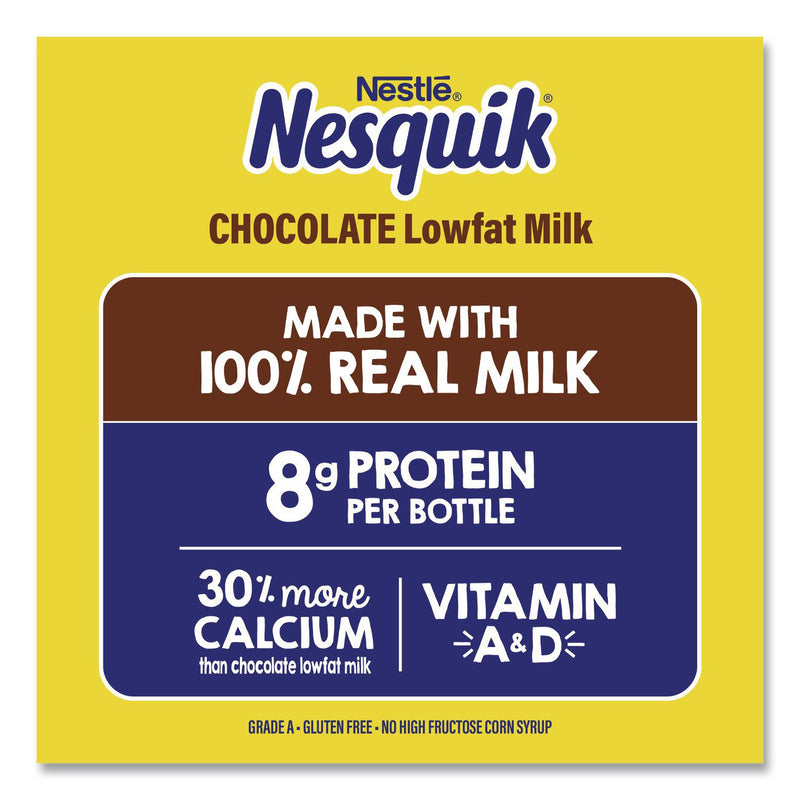 Nestlé® Nesquik Chocolate Lowfat Milk, 8 oz Bottle, 15/Carton (GRR22002681) Case of 15