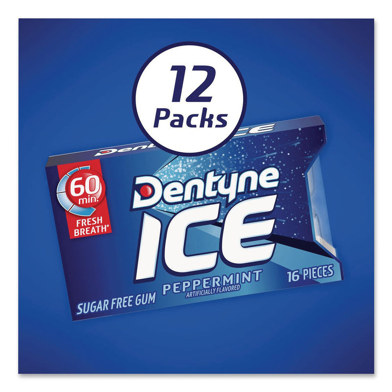 Dentyne Ice® Sugarless Gum, Peppermint Flavor, 16 Pieces/Pack, 12 Packs/Carton (GRR22002647) Case of 12
