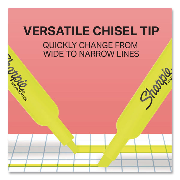 Sharpie® Tank Style Highlighters, Fluorescent Yellow Ink, Chisel Tip, Yellow Barrel, 2/Pack (SAN25162PP) Pack of 2