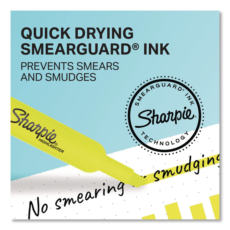 Sharpie® Tank Style Highlighters, Fluorescent Yellow Ink, Chisel Tip, Yellow Barrel, 2/Pack (SAN25162PP) Pack of 2