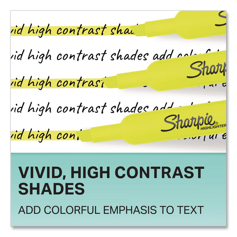 Sharpie® Tank Style Highlighters, Fluorescent Yellow Ink, Chisel Tip, Yellow Barrel, 2/Pack (SAN25162PP) Pack of 2