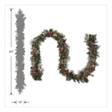 National Tree Company® Pre-Lit Wintry Pine Garland, AC Powered, Clear Incandescent Lights, 108" Long, Green (NTTPEWT3009B1) Each