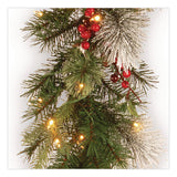 National Tree Company® Pre-Lit Wintry Pine Garland, AC Powered, Clear Incandescent Lights, 108" Long, Green (NTTPEWT3009B1) Each