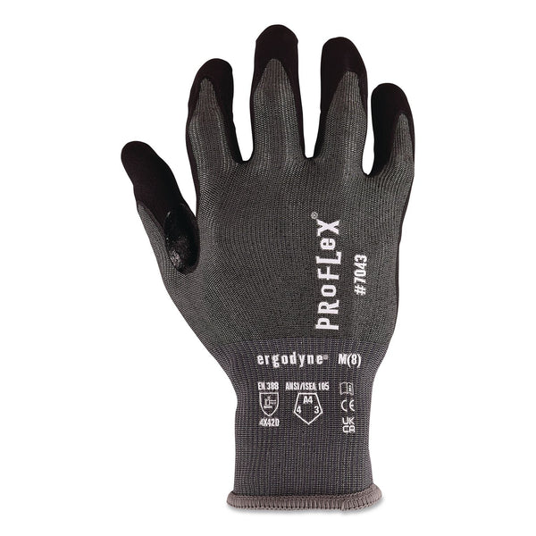 ergodyne® ProFlex 7043 ANSI A4 Nitrile Coated CR Gloves, EN388: 4X42D, 10" Long, XX-Small (5), Gray, Pair (EGO10520) 1 Pair