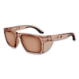 ergodyne® Skullerz SIXTEN Anti-Scratch/Enhanced Anti-Fog Safety Glasses w/Side Shield, Polarized Mirrored Lens, Translucent Tan, Bronze (EGO58241) Each
