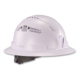 ergodyne® Skullerz 8964 Full Brim Class C Safety Helmet, 6-Point Ratchet Suspension, White (EGO60560) Each