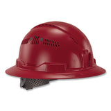 ergodyne® Skullerz 8964 Full Brim Class C Safety Helmet, 6-Point Ratchet Suspension, Red (EGO60564) Each