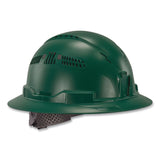 ergodyne® Skullerz 8964 Full Brim Class C Safety Helmet, 6-Point Ratchet Suspension, Green (EGO60565) Each