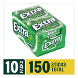 Wrigley's® Extra Spearmint Sugar-Free Gum, Spearmint, 15 Sticks/Pack, 10 Packs/Carton (GRR22002638) Case of 10
