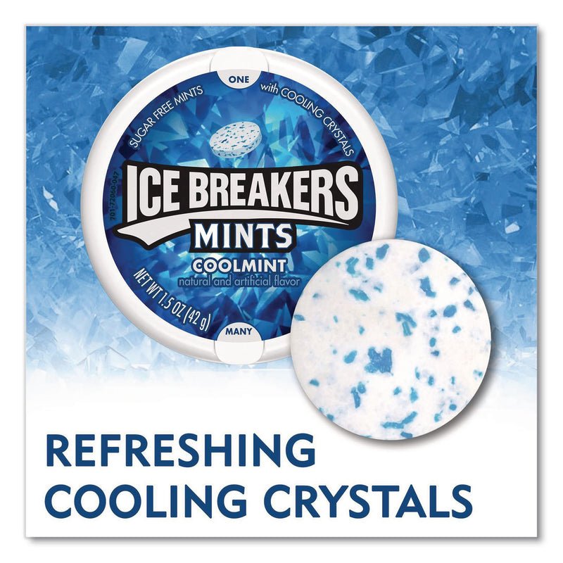 ICE BREAKERS Sugar-Free Cool Mints, Coolmint, 1.5 oz Tin, 8 Tins/Carton (GRR22002642) Case of 8