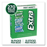 Wrigley's® Extra Mint Variety Sugar-Free Gum, Peppermint/Polar Ice/Spearmint, 15 Sticks/Pack, 18 Packs/Carton (GRR22002643) Case of 18