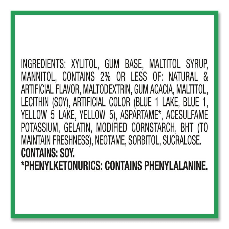 ICE BREAKERS Ice Cubes Spearmint Sugar-Free Gum, Spearmint, 40 Cubes/Bottle, 4 Bottles/Carton (GRR22002651) Case of 4