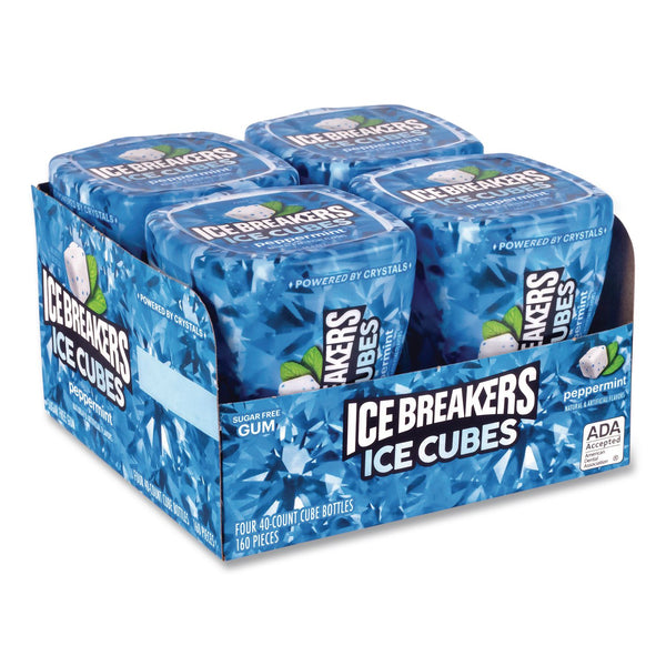ICE BREAKERS Ice Cubes Peppermint Sugar-Free Gum, Peppermint, 40 Cubes/Bottle, 4 Bottles/Carton (GRR22002645) Case of 4