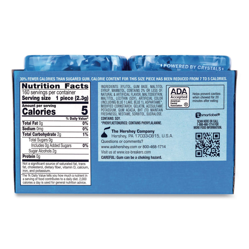 ICE BREAKERS Ice Cubes Peppermint Sugar-Free Gum, Peppermint, 40 Cubes/Bottle, 4 Bottles/Carton (GRR22002645) Case of 4
