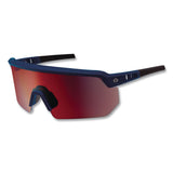 ergodyne® Skullerz AEGIR Color Enhancing Anti-Scratch and Enhanced Anti-Fog Safety Glasses with Mirror Lens, Matte Blue Frame, Red Lens (EGO55230) Each
