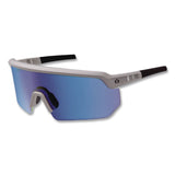 ergodyne® Skullerz AEGIR Color Enhancing Anti-Scratch and Enhanced Anti-Fog Safety Glasses with Mirror Lens, Matte Gray Frame, Ice Blue (EGO55231) Each
