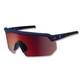 ergodyne® Skullerz AEGIR Color Enhancing Safety Glasses with Mirrored Lenses, Matte Blue Nylon Frame, High Contrast Red Polycarb Lens (EGO55210) Each