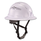 ergodyne® Skullerz 8964 Full Brim Class C Safety Helmet, 6-Point Ratchet Suspension, White (EGO60560) Each