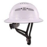 ergodyne® Skullerz 8964 Full Brim Class C Safety Helmet, 6-Point Ratchet Suspension, White (EGO60560) Each