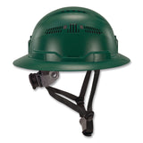 ergodyne® Skullerz 8964 Full Brim Class C Safety Helmet, 6-Point Ratchet Suspension, Green (EGO60565) Each