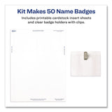 Avery® Clip-Style Name Badge Kit, Clear, 3 x 4 Insert, 50 Badges/Box, 5 Boxes/Carton (AVE74536) Case of 5