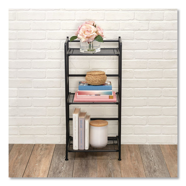 Advantus FlipShelf Three-Shelf Unit, 14.5w x 12d x 30.5h, Black (AVT2431834) Each