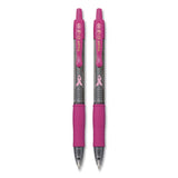 Pilot® G2 Premium Breast Cancer Awareness Gel Pen, Retractable, Fine 0.7 mm, Pink Ink, Smoke/Pink Barrel, 2/Pack (PIL31312) Pack of 2