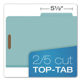 Pendaflex® Pressboard Top Tab Classification Folders, 2/5-Cut Tab, Expands 3.5", 3 Dividers, 8 Fasteners, Legal Size, Blue, 10/Box (PFX29094) Box of 10
