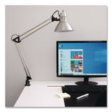V-Light LED Desk Lamp Clamp Mount, Swing Arm, 34" High, Brushed Nickel/Black (VLUCAEN804C) Each