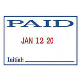 COSCO 2000PLUS® 4-In-1 Message Date Stamp, 5 Years, ENTERED/FAXED/PAID/RECEIVED, 1.75 x 1.12, Red/Blue Ink (COS011035) Each