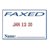 COSCO 2000PLUS® 4-In-1 Message Date Stamp, 5 Years, ENTERED/FAXED/PAID/RECEIVED, 1.75 x 1.12, Red/Blue Ink (COS011035) Each