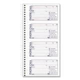 Adams® Wirebound Telephone Message Book, Two-Part Carbonless, 4.75 x 2.5, 4 Forms/Sheet, 400 Forms Total, 2/Pack (ABFSC11542D) Pack of 2